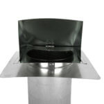 FAMCO Hooded Wall Vent with Damper & Stucco Ring (No Screen) - Galvanized Steel (Front View)