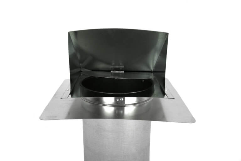 FAMCO Hooded Wall Vent with Damper & Stucco Ring (No Screen) - Galvanized Steel (Front View)