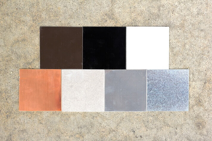 Assorted material swatches showcasing different finishes.