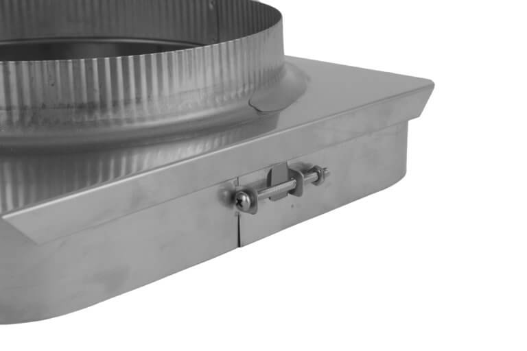 Stainless steel Chimney Transition from masonry to metal.