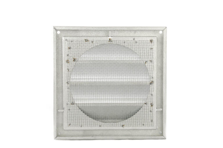 Bottom view of FAMCO louvered wall vent.