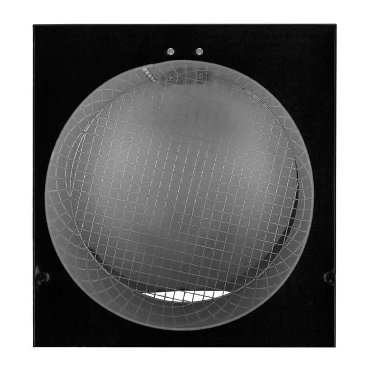 FAMCO Vertical grain textured wall vent, painted black