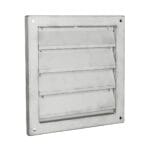 Flush Mount Louvered Wall Vent with 1/8" Insect Screen for Intake / Exhaust - Low Profile - 26 Gauge Zinc-Aluminum Metal